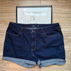 Old Navy Blue Jean Shorts High Rise Cuffed 18